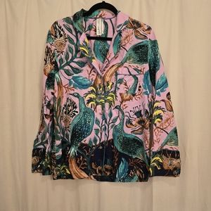 Raphael Balme for Anthropologie Peacock Flannel Sleep Top